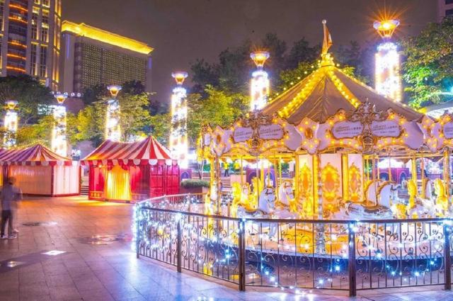 台湾新北欢乐耶诞城3D光雕投影圣诞场景美陈